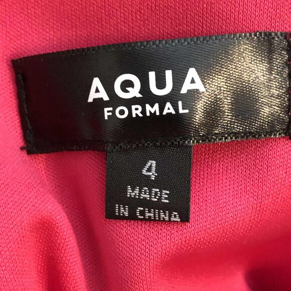 NWT AQUA Ruffle Chiffon Floral Maxi Formal Gown Fushia/Poppy 4 MSRP $258.00 - Picture 10 of 10